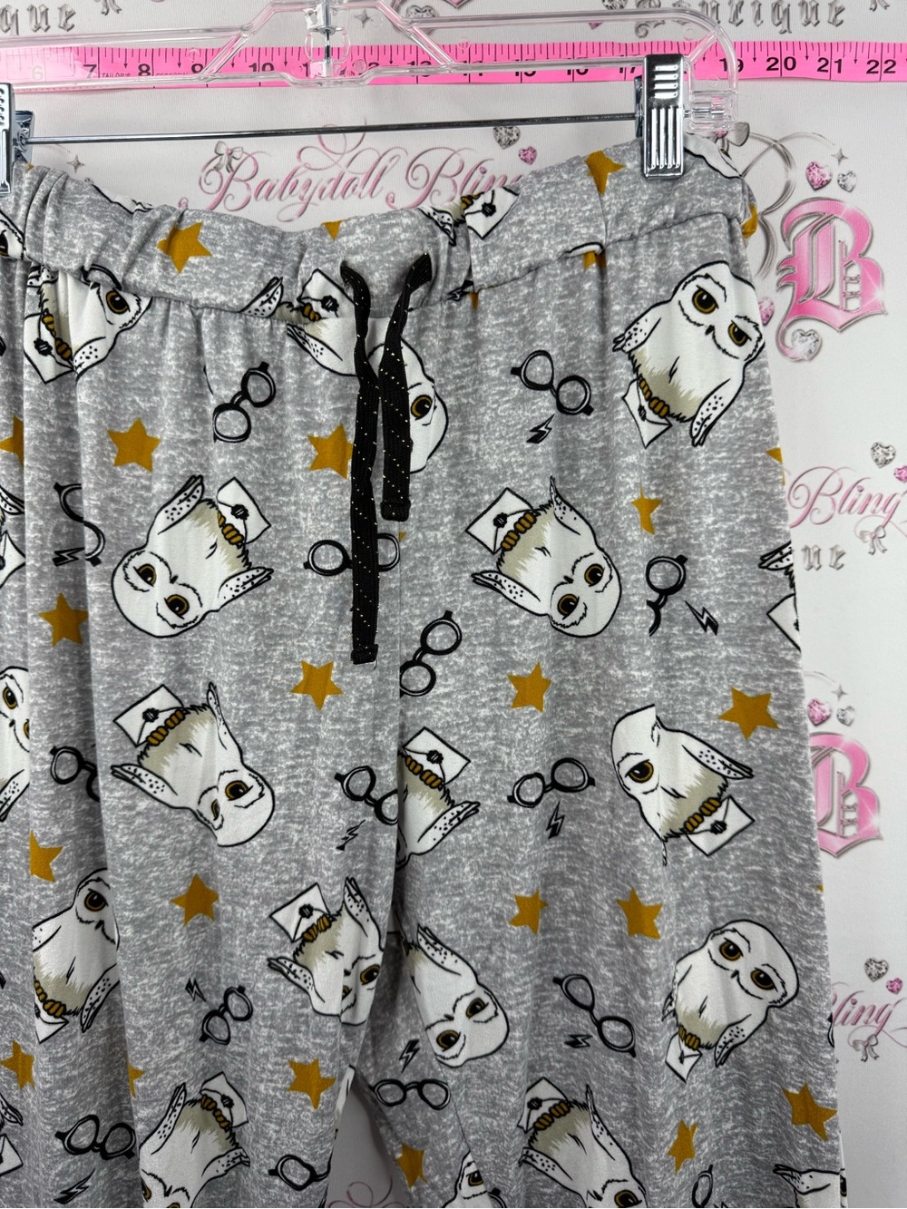 Harry Potter pants joggers pj stretchy soft Gray Owl Print Jogger Sweatpants - Picture 4 of 16